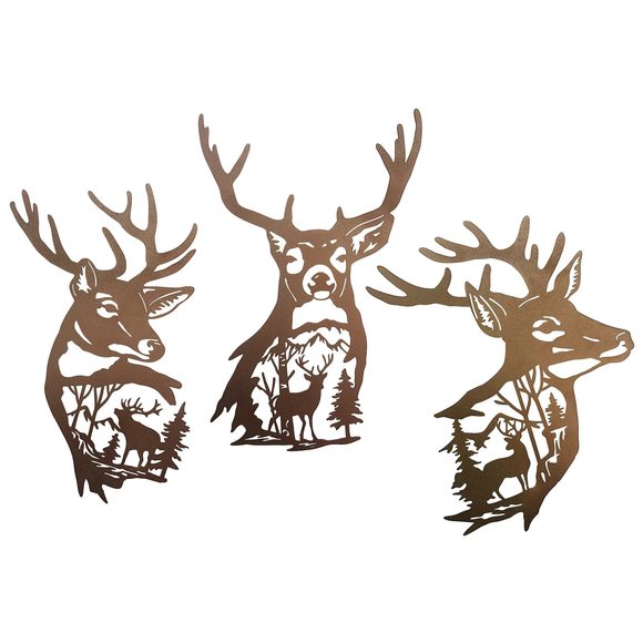 Deer Metal Wall Art 9 Inch Deer Silhouette Wall Decor Rustic Forest Hunting🐧